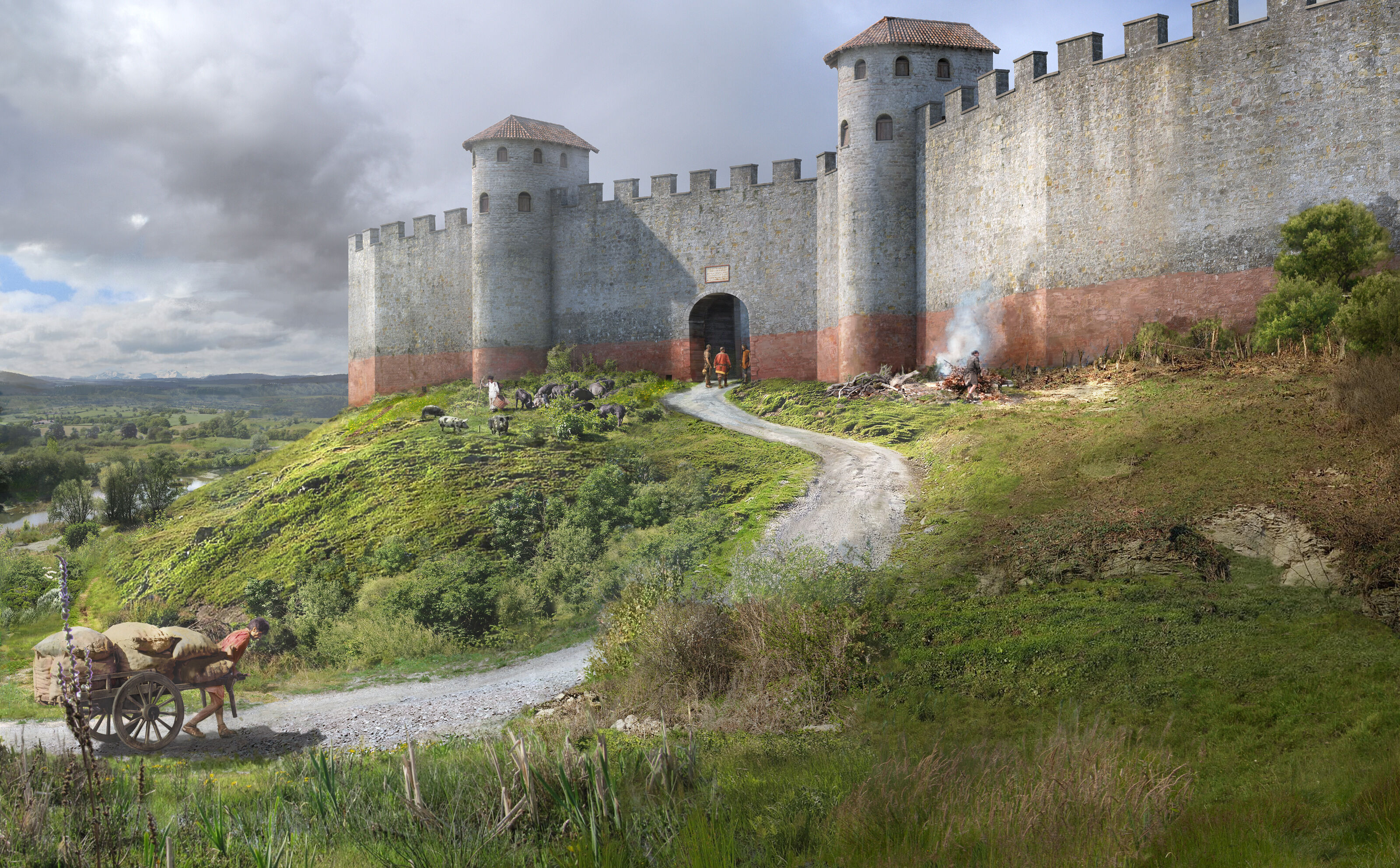 Vitudurum_Oberwinterthur-roemsiches-Kastell-bunterhund-Illustration