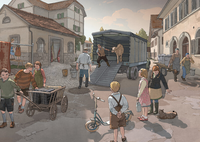 Spittel-50er-Jahre_Staefa-Schlachthof_bunterhund-Illustration